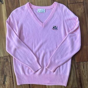 Vintage Pink V-Neck Sweater